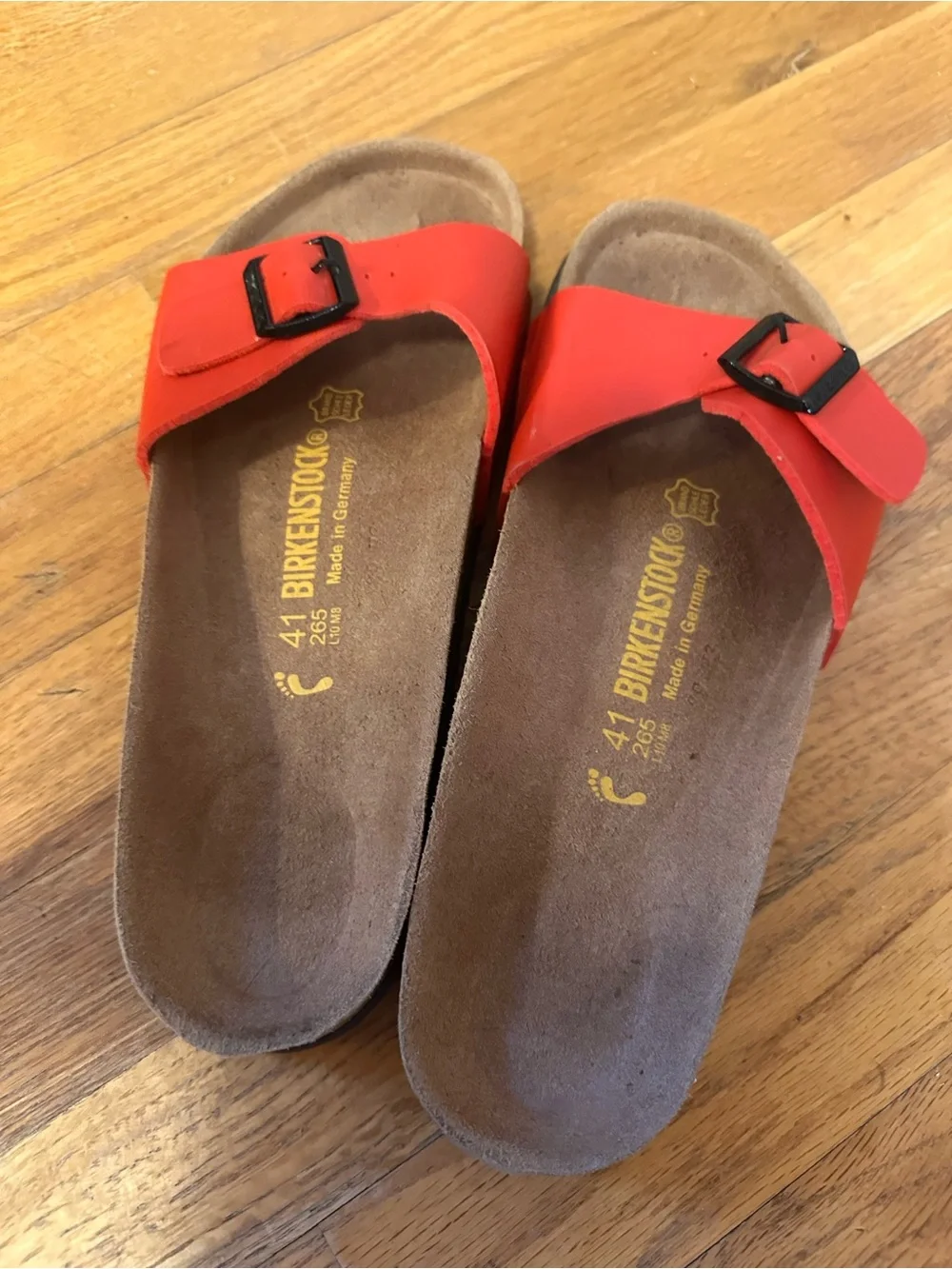 Birkenstock Single Strap Sandals with Black Buckles